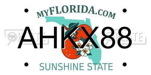 AHKX88 Florida License Plate