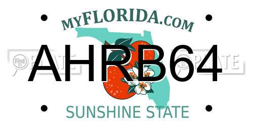 AHRB64 Florida License Plate