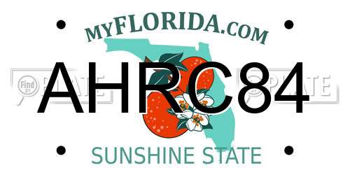 AHRC84 Florida License Plate