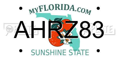AHRZ83 Florida License Plate