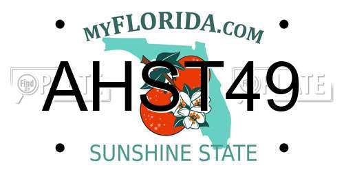 AHST49 Florida License Plate
