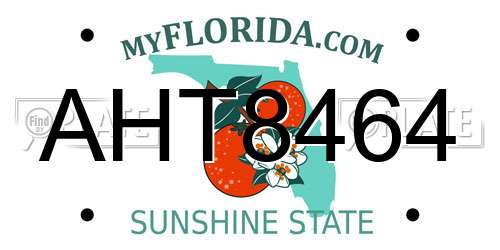 AHT8464 Florida License Plate