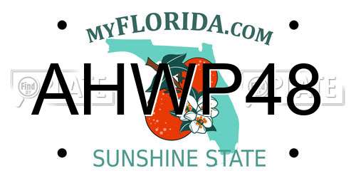 AHWP48 Florida License Plate