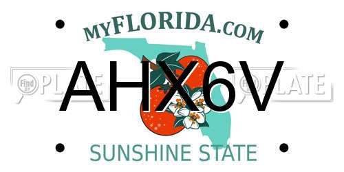 AHX6V Florida License Plate