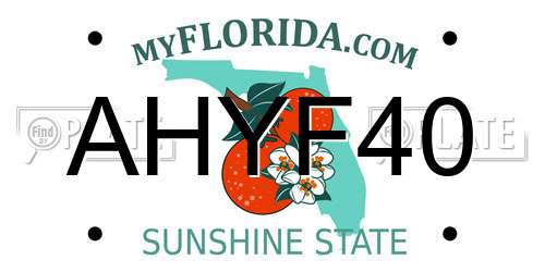 AHYF40 Florida License Plate
