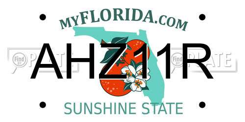 AHZ11R Florida License Plate