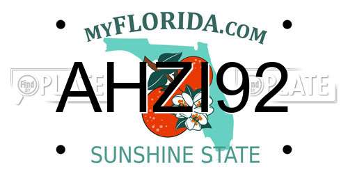 AHZI92 Florida License Plate