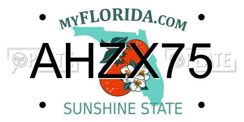 AHZX75 Florida License Plate