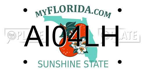 AI04LH Florida License Plate
