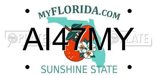 AI47MY Florida License Plate