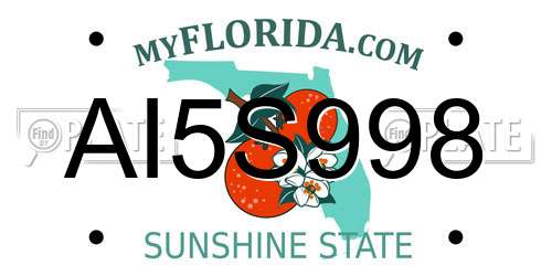 AI5S998 Florida License Plate