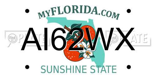 AI62WX Florida License Plate
