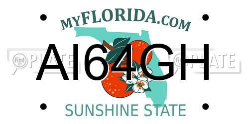 AI64GH Florida License Plate