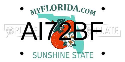 AI72BF Florida License Plate