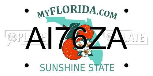 AI76ZA Florida License Plate