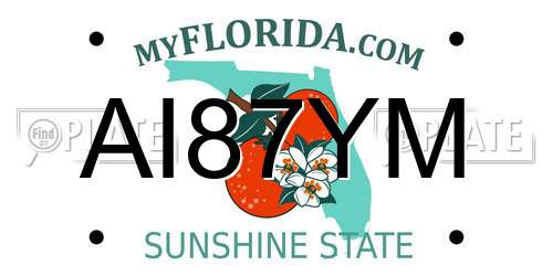 AI87YM Florida License Plate