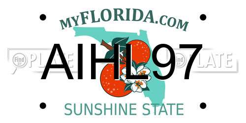 AIHL97 Florida License Plate