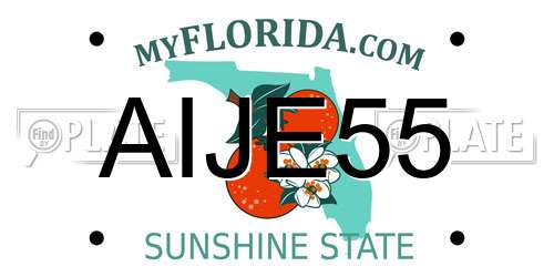 AIJE55 Florida License Plate
