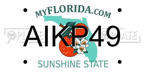 AIKP49 Florida License Plate