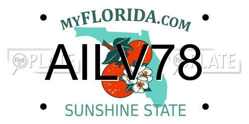 AILV78 Florida License Plate