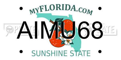 AIMU68 Florida License Plate