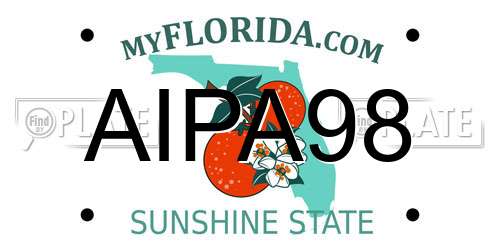 AIPA98 Florida License Plate