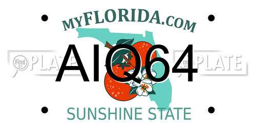 AIQ64 Florida License Plate