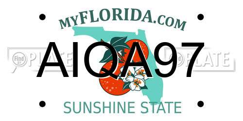 AIQA97 Florida License Plate