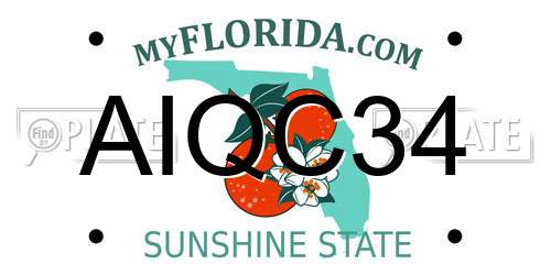 AIQC34 Florida License Plate