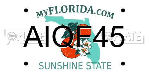 AIQF45 Florida License Plate