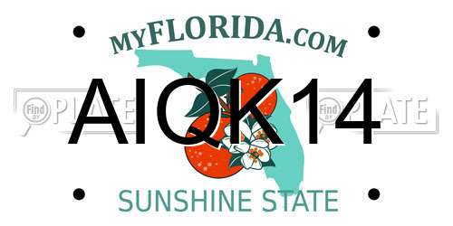 AIQK14 Florida License Plate