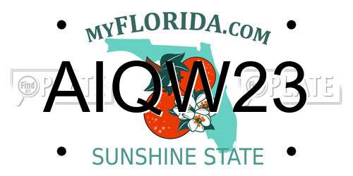 AIQW23 Florida License Plate