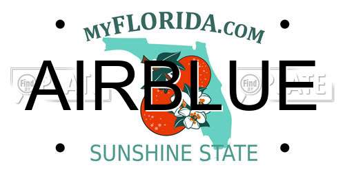 AIRBLUE Florida License Plate