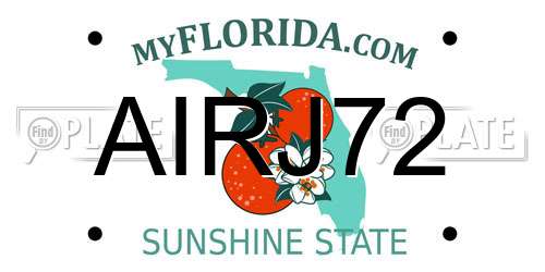 AIRJ72 Florida License Plate