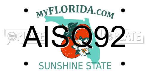 AISQ92 Florida License Plate