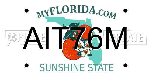 AIT76M Florida License Plate