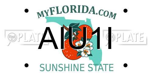 AIU1I Florida License Plate