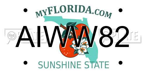 AIWW82 Florida License Plate