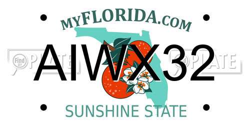 AIWX32 Florida License Plate