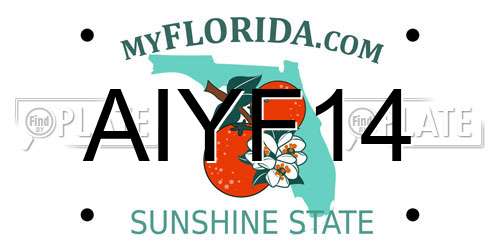 AIYF14 Florida License Plate