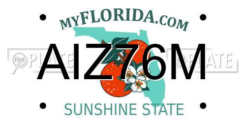 AIZ76M Florida License Plate