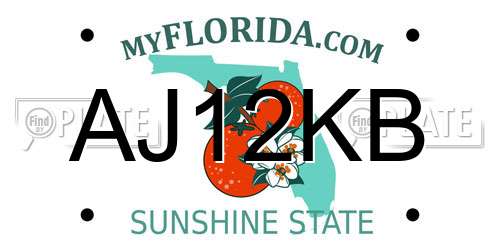 AJ12KB Florida License Plate