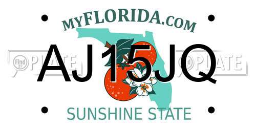 AJ15JQ Florida License Plate