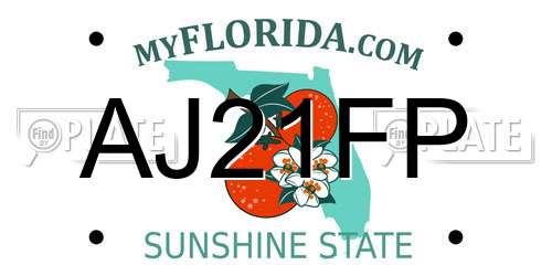 AJ21FP Florida License Plate