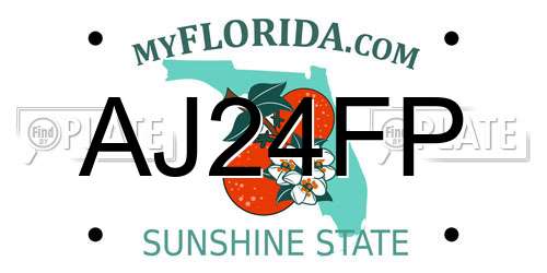 AJ24FP Florida License Plate