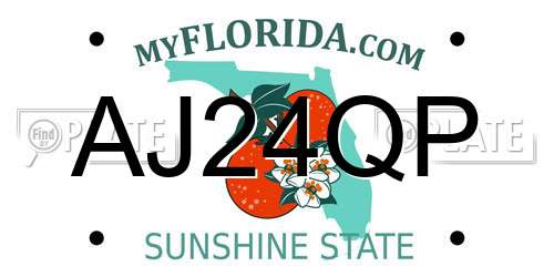 AJ24QP Florida License Plate