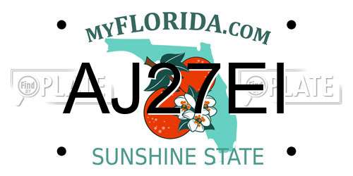 AJ27EI Florida License Plate