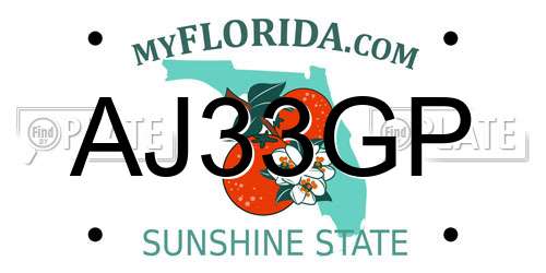 AJ33GP Florida License Plate