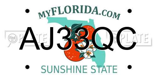AJ33QC Florida License Plate