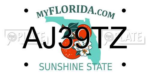 AJ39TZ Florida License Plate